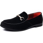 Mens Dress Shoes Loafers Business Classic Suede Luxury Copper Chain Party Wedding Moccasins for Male